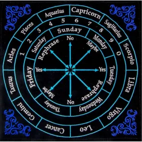 12" x 12" Velvet Pendulum Mat - Astrology with Colors