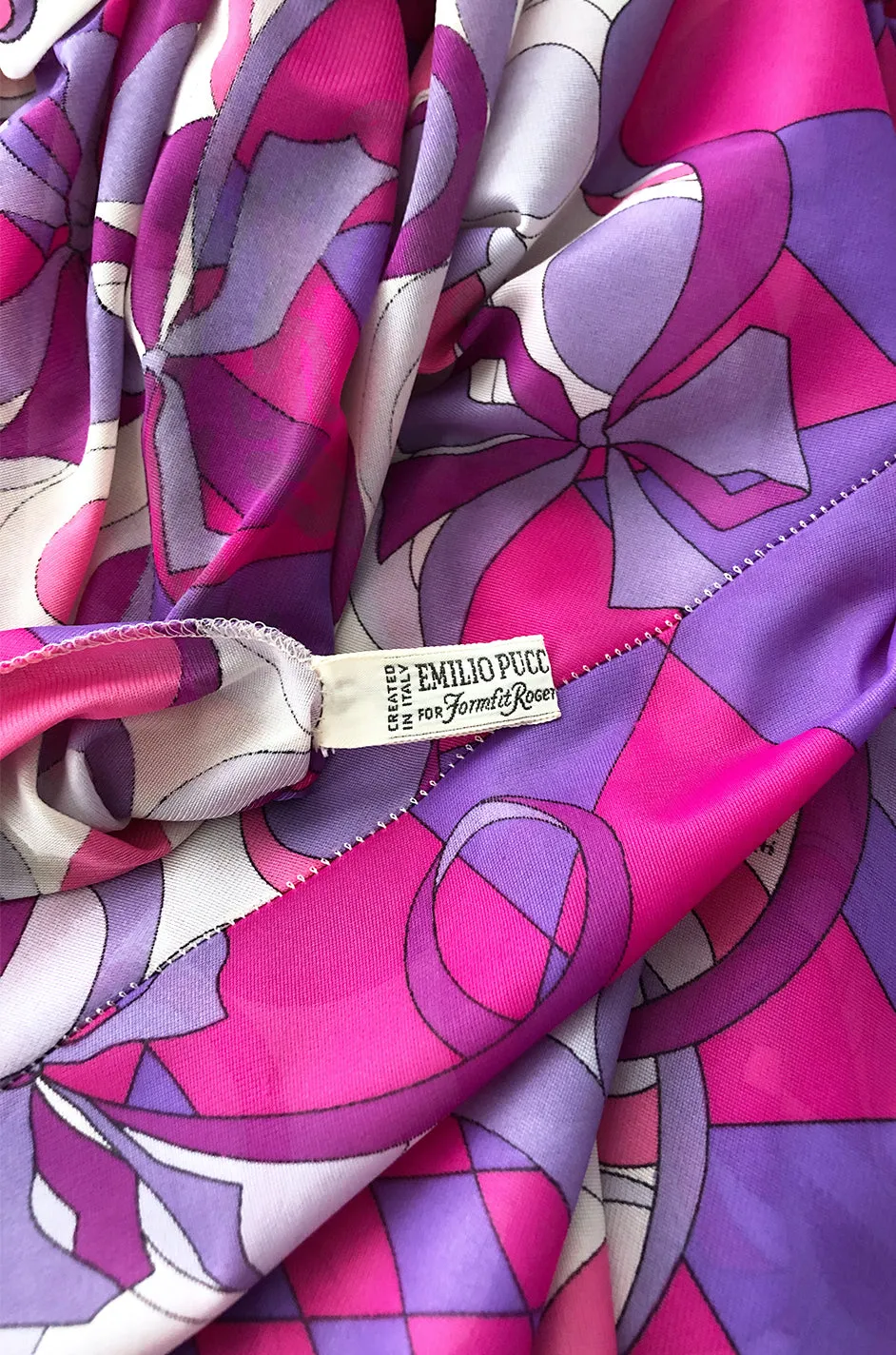 1960s Emilio Pucci for Formfit Rogers Purple & Pink Nylon Lingerie Dress