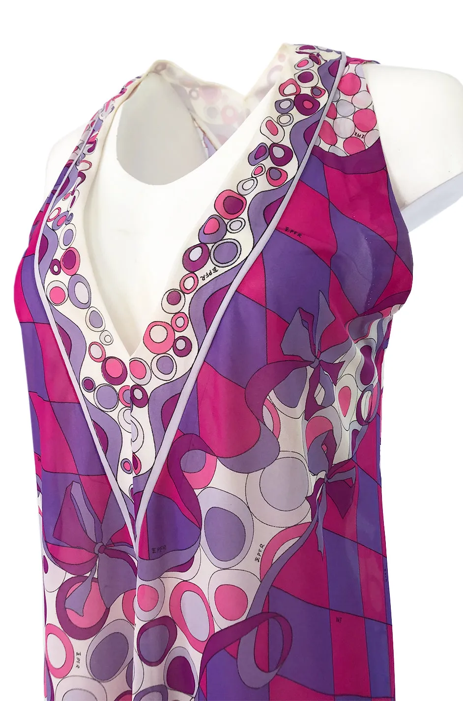 1960s Emilio Pucci for Formfit Rogers Purple & Pink Nylon Lingerie Dress