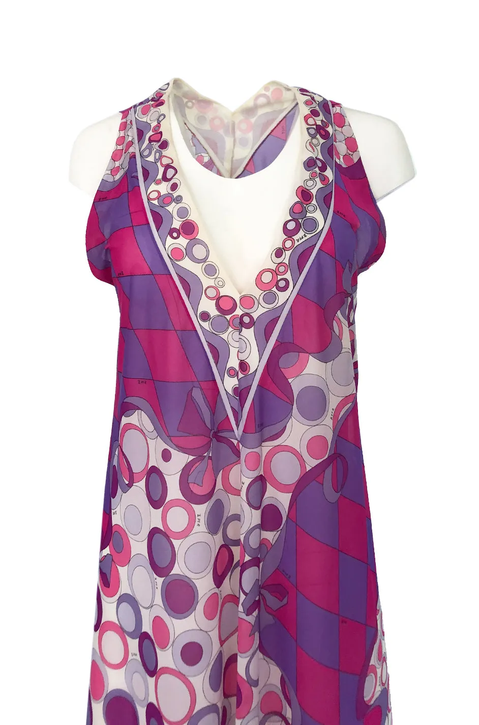 1960s Emilio Pucci for Formfit Rogers Purple & Pink Nylon Lingerie Dress