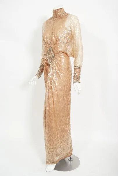 1976 Sonny & Cher Documented Custom-Made Bob Mackie Sequin Gown Suit Set