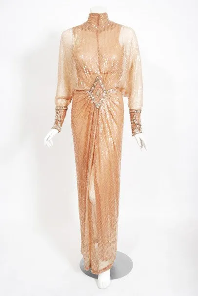 1976 Sonny & Cher Documented Custom-Made Bob Mackie Sequin Gown Suit Set