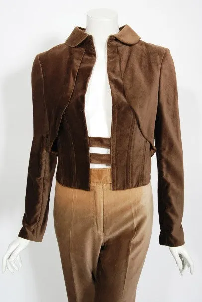 2001 Chloe by Stella McCartney Ombré Velvet Cropped Jacket Pants & Boots