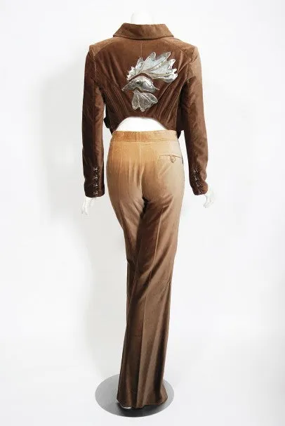 2001 Chloe by Stella McCartney Ombré Velvet Cropped Jacket Pants & Boots