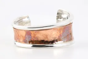 6.5" Lazaro Gutierrez 925 Silver Copper Wide Cuff Bracelet (54.21g.)