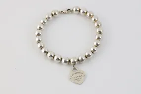 7.5" Tiffany & Co. 925 Silver Return To Tiffany Bead Bracelet (18.74g.)