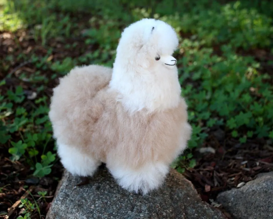 9" Standing Fur Alpaca Toy