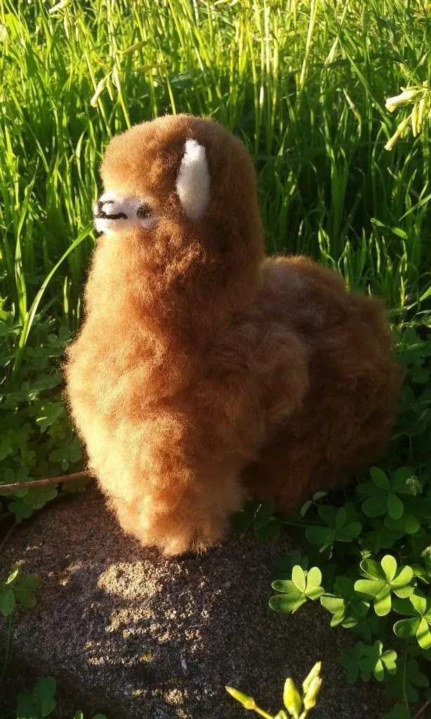 9" Standing Fur Alpaca Toy