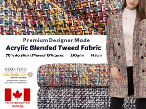 Acrylic Blended Tweed Fabric Premium Designer Made