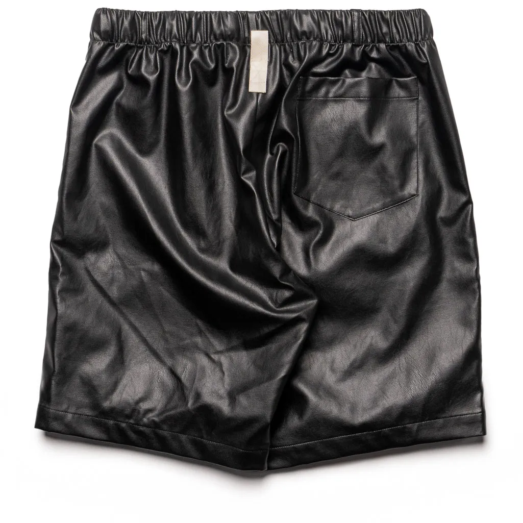 Advisory Board Crystals Faux Leather Shorts - Black