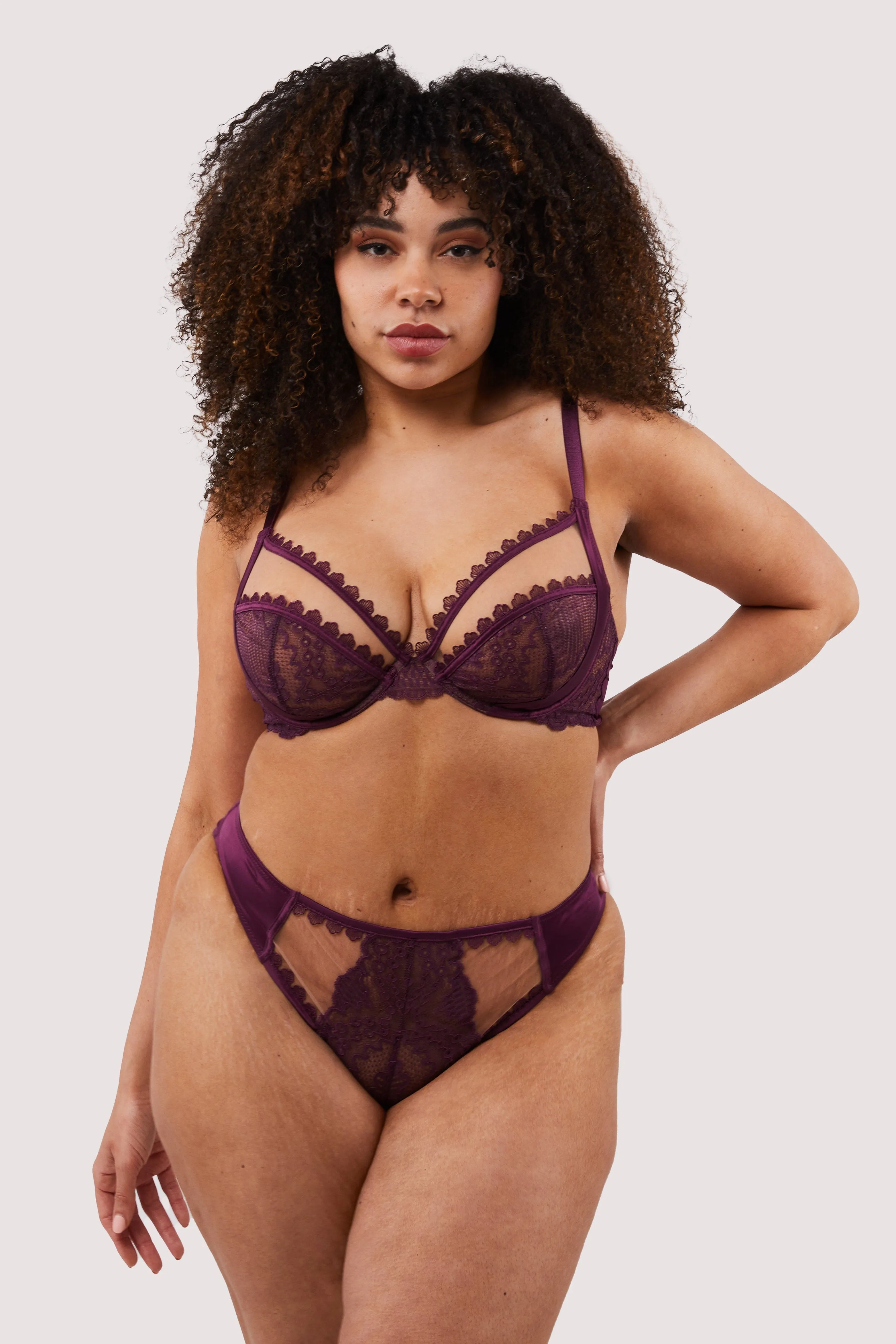 Astrid Merlot Lace And Trim Brief