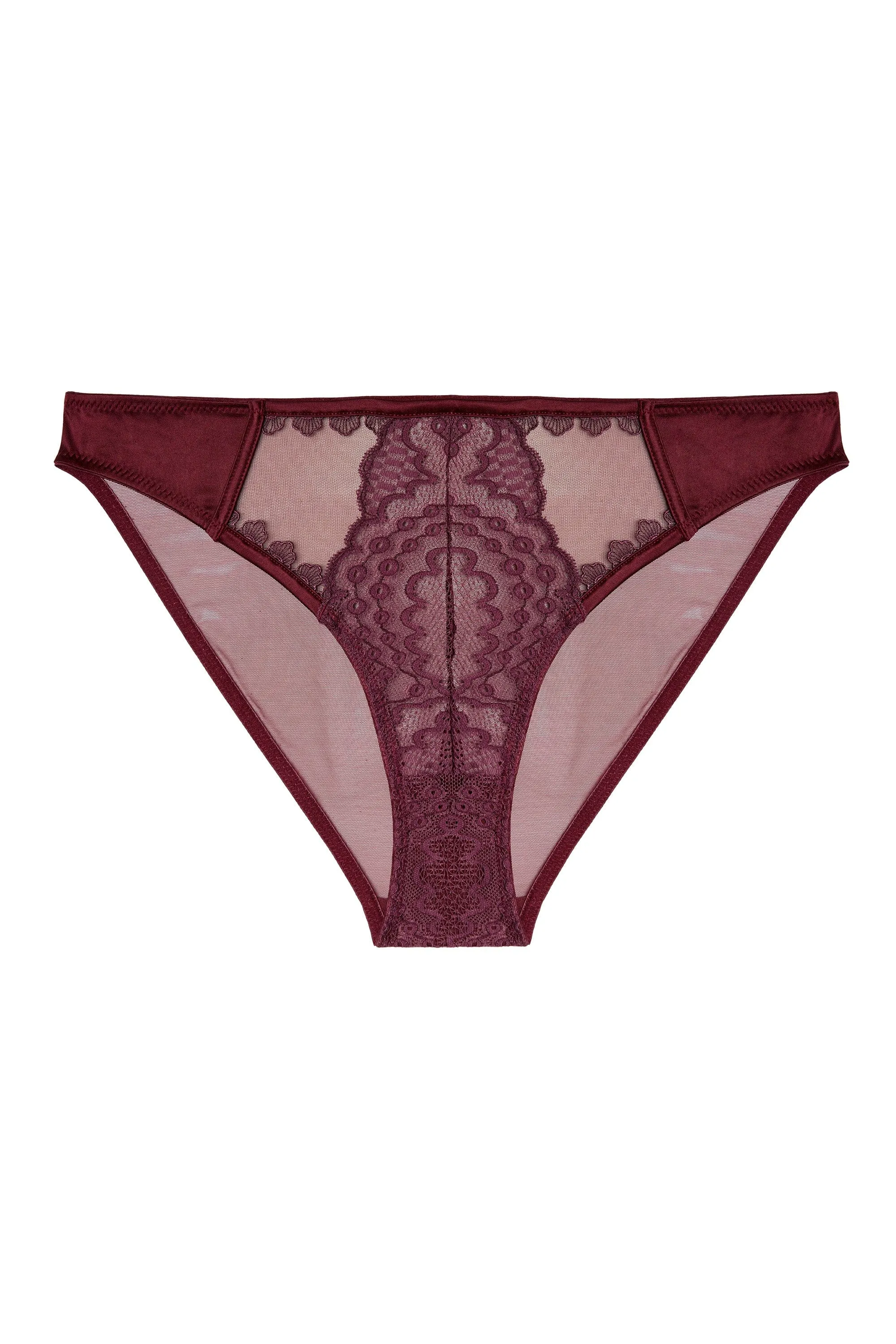 Astrid Merlot Lace And Trim Brief