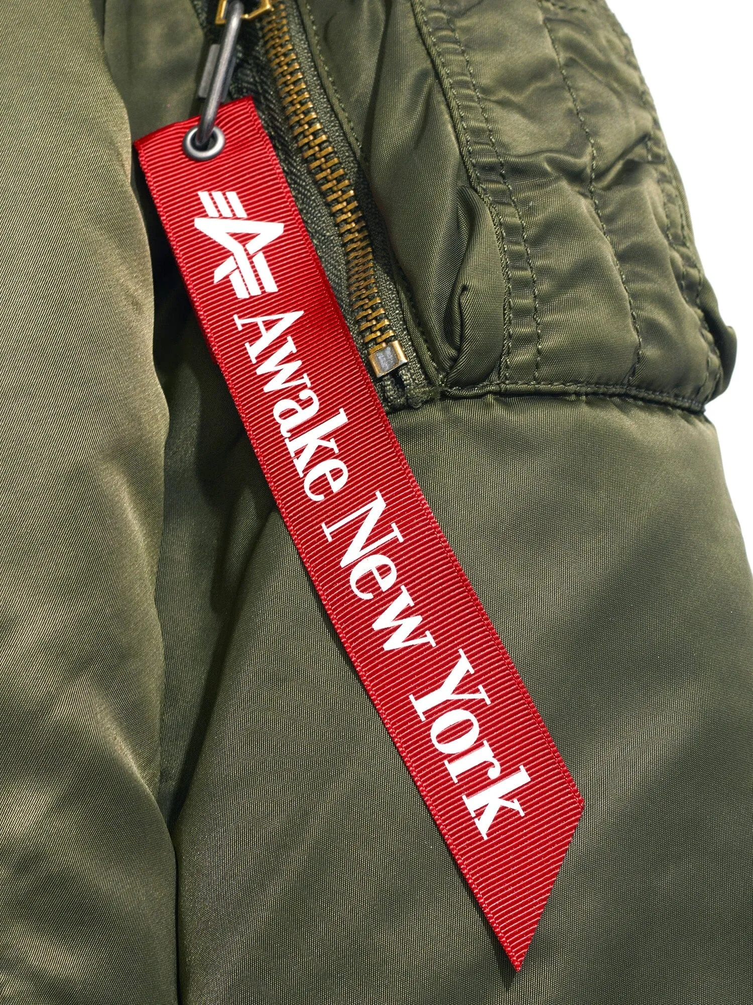 AWAKE X ALPHA MA-1 KNIT TRIMMED WASHED BOMBER JACKET