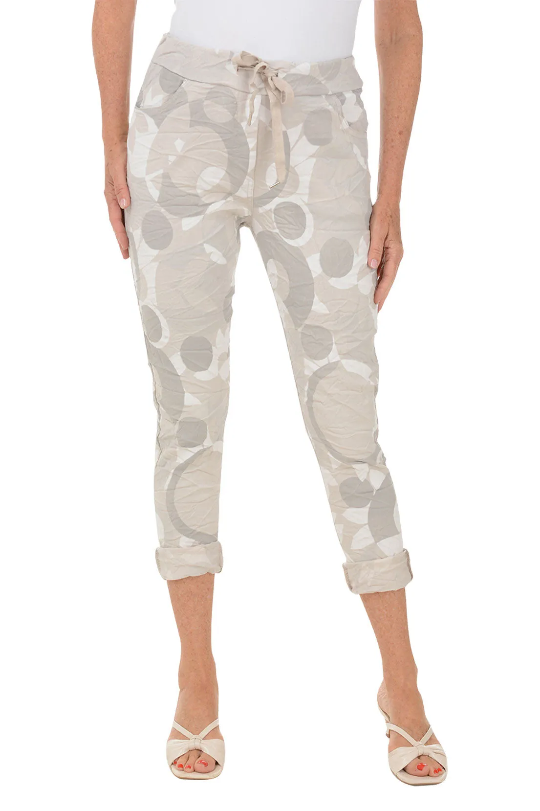 Beige Flower Camouflage Jogger Pant