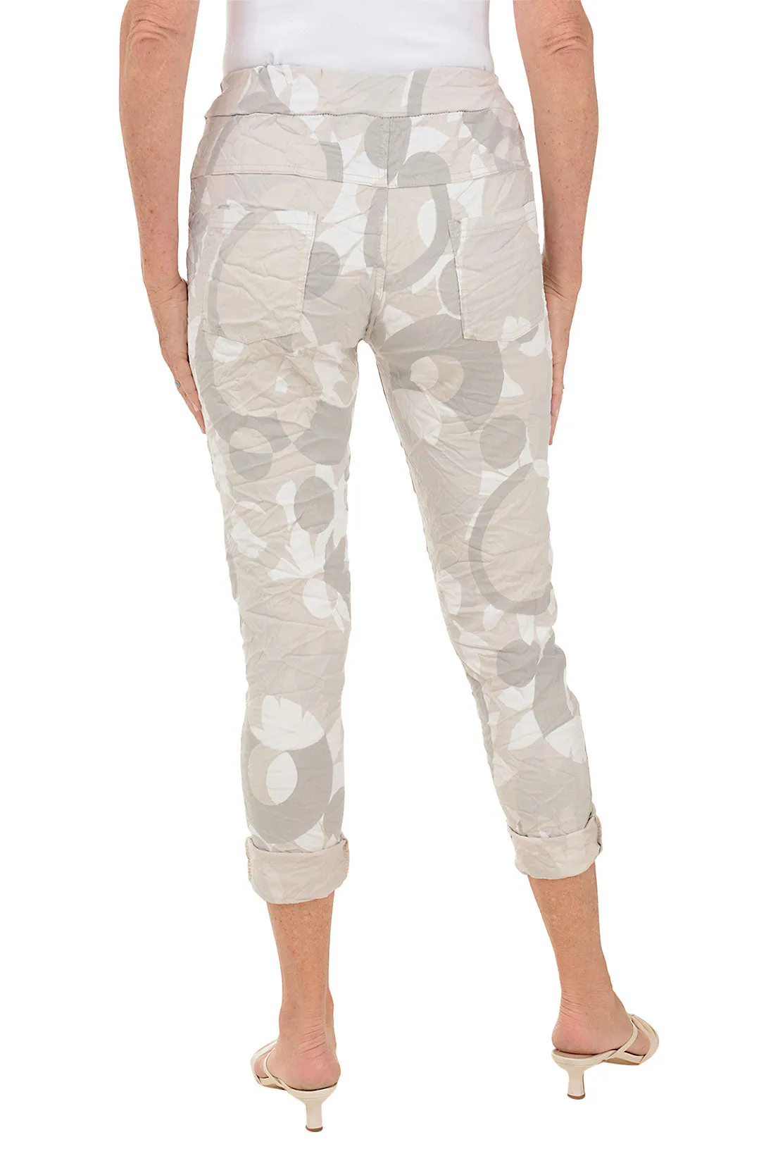 Beige Flower Camouflage Jogger Pant