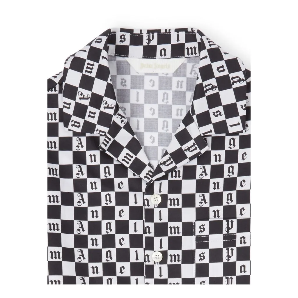 Black & White Checkerboard Print Shirt