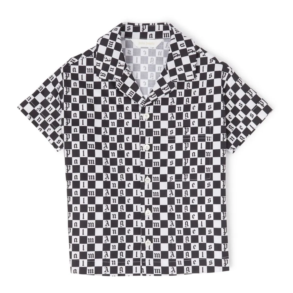 Black & White Checkerboard Print Shirt