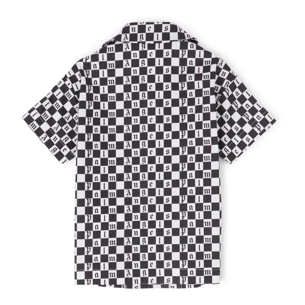 Black & White Checkerboard Print Shirt