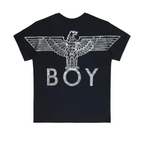 BOY EAGLE BACKPRINT T-SHIRT - BLACK/SILVER