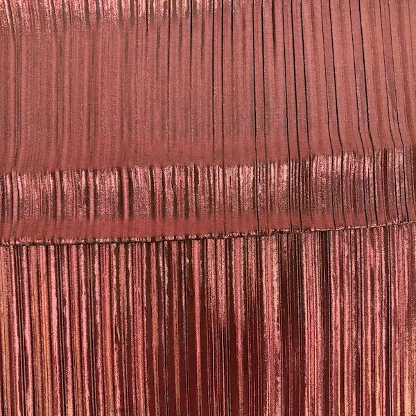 Burgundy Metallic Pleated Foil Polyester Spandex Fabric