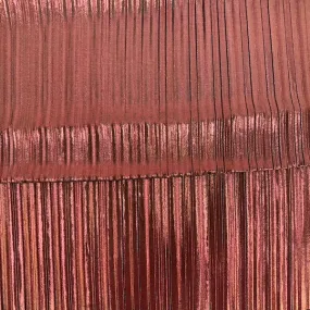 Burgundy Metallic Pleated Foil Polyester Spandex Fabric