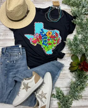 Callie Ann Stelter Bluebonnet Texas V-Neck Tee