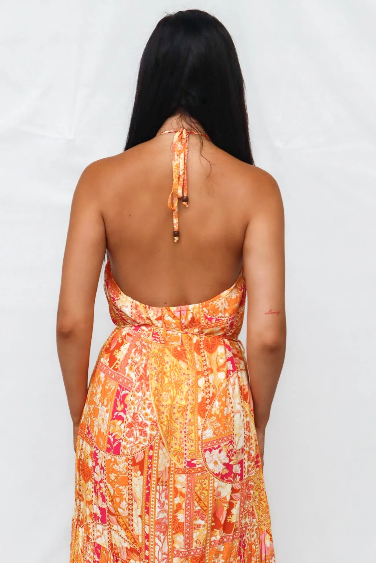 Calypso Maxi Dress - Orange Print