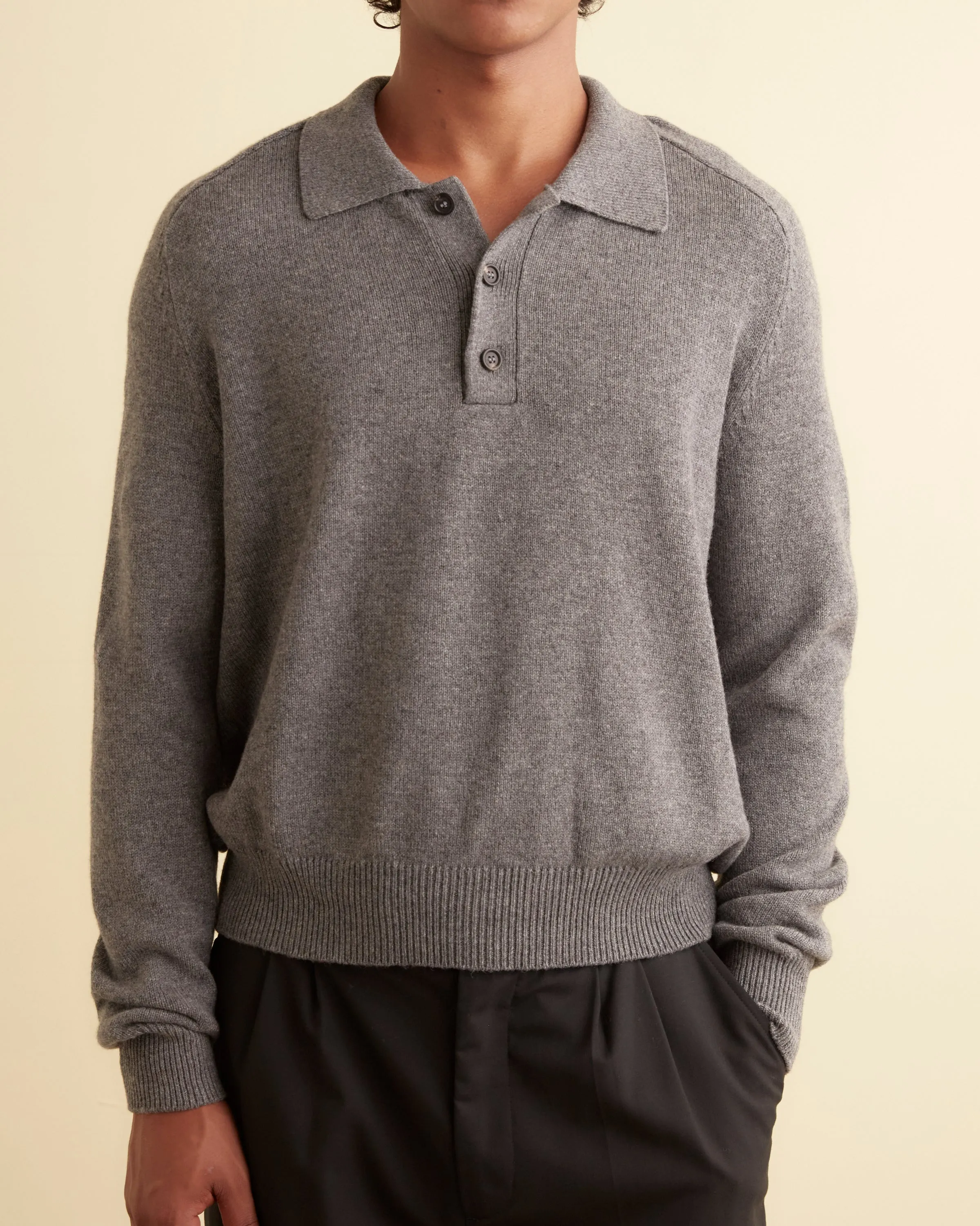 Cashmere Polo - Grey