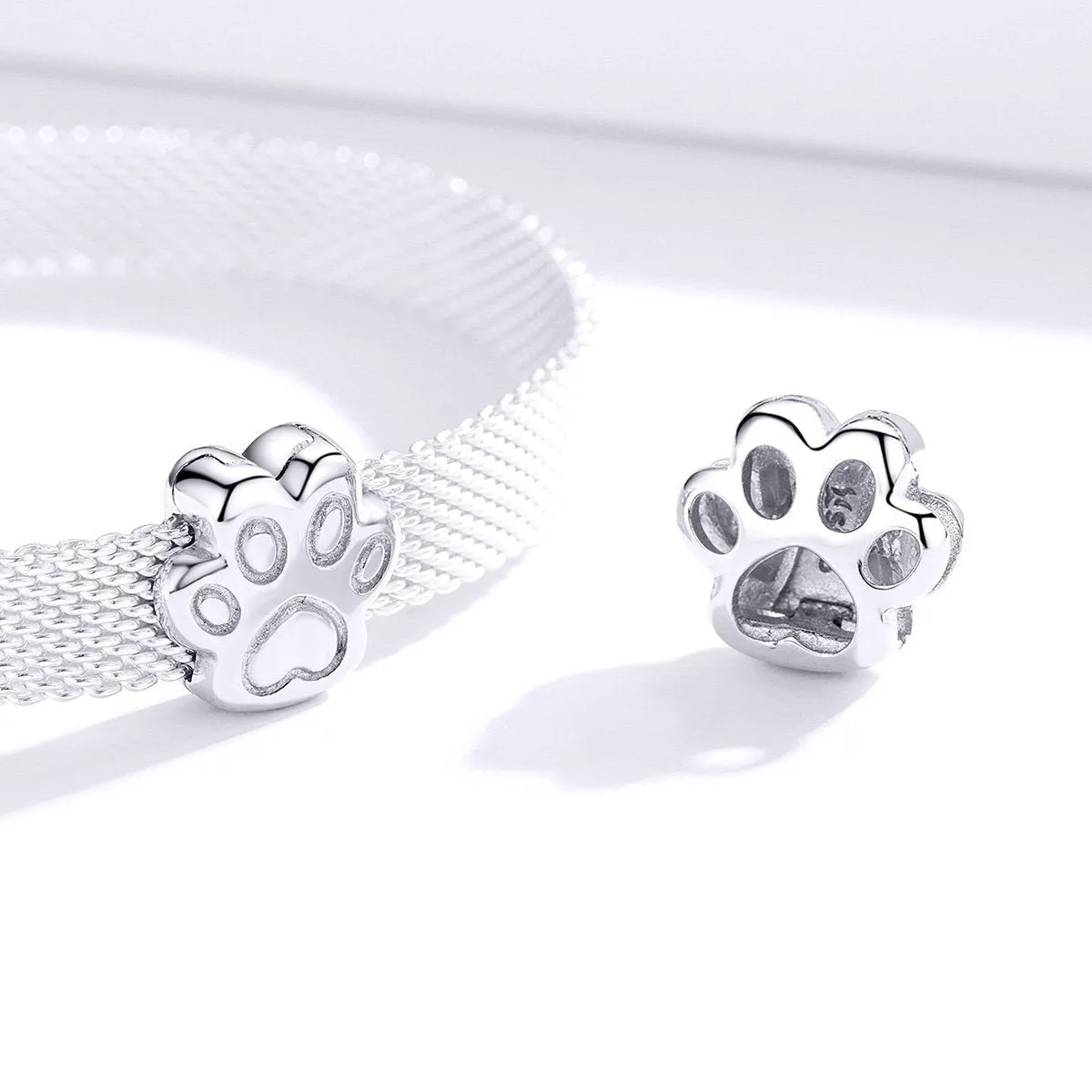 Cat Paw 925 Sterling Silver Clip Charm