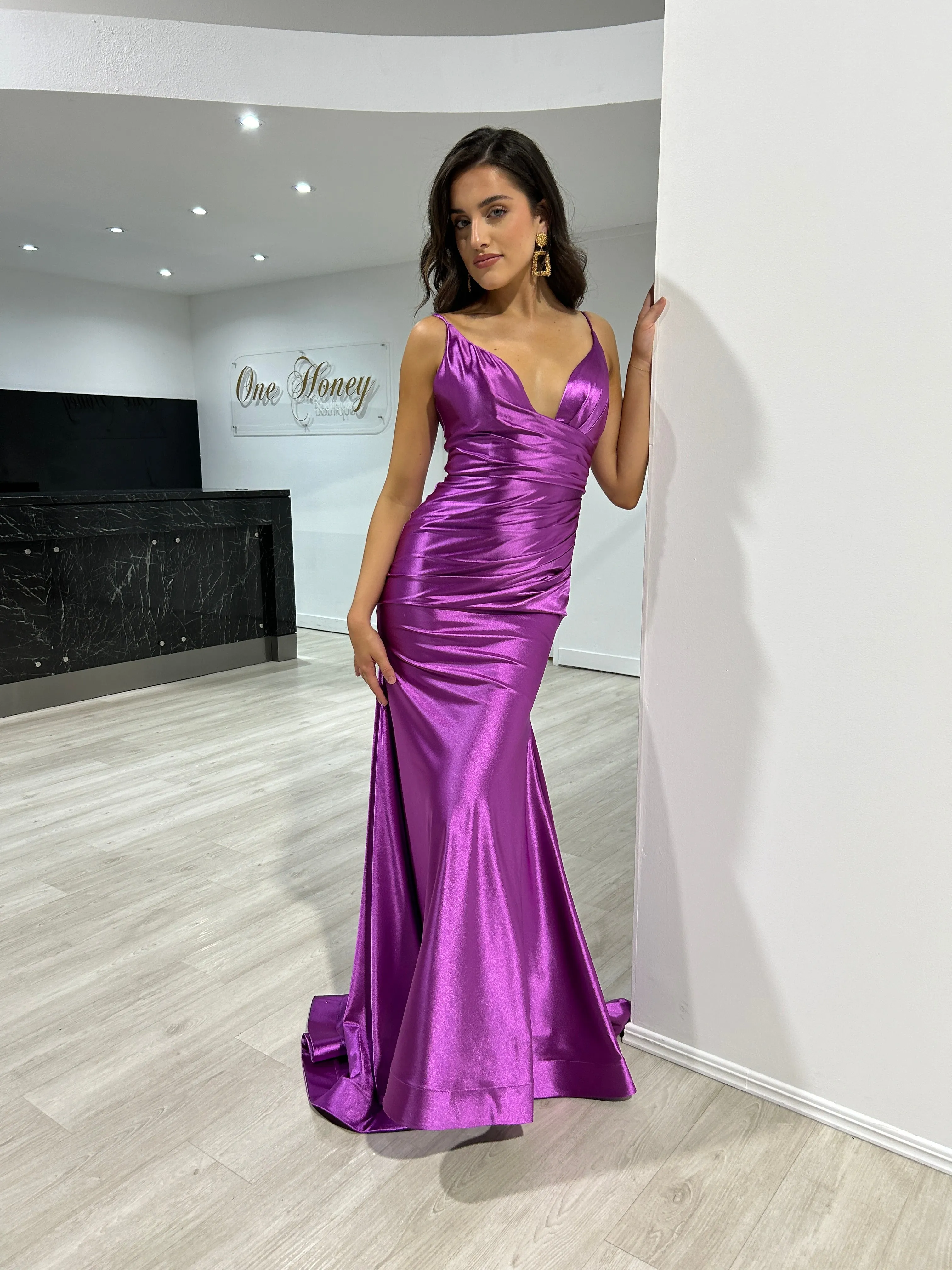 CHARLIE Stretch Satin Mermaid Prom & Formal Dress