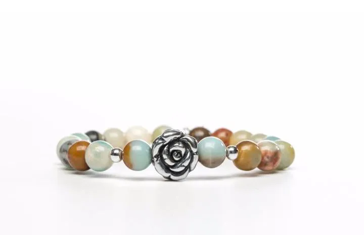 Ciaobella Rose Bracelet | Amazonite - Courage