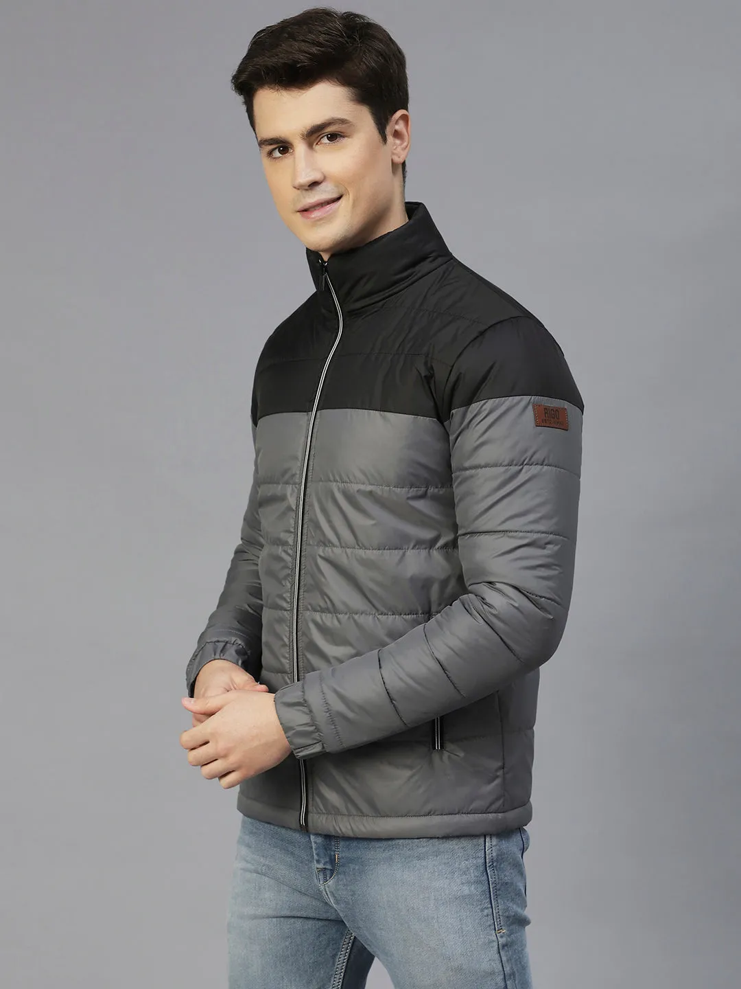 Colorblock Full Sleeves Puffer Jacket