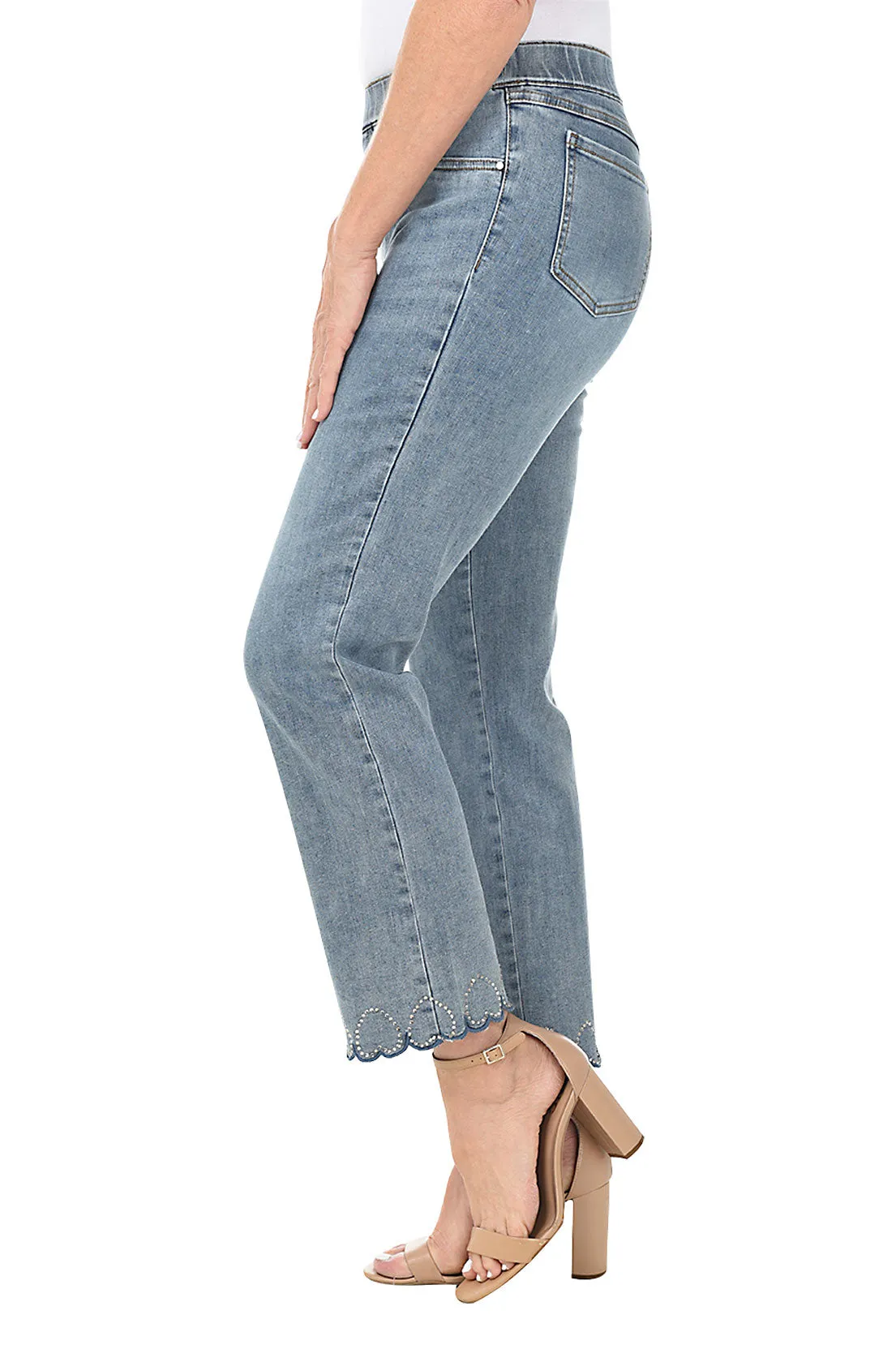 Crystal Hearts Denim Ankle Pant