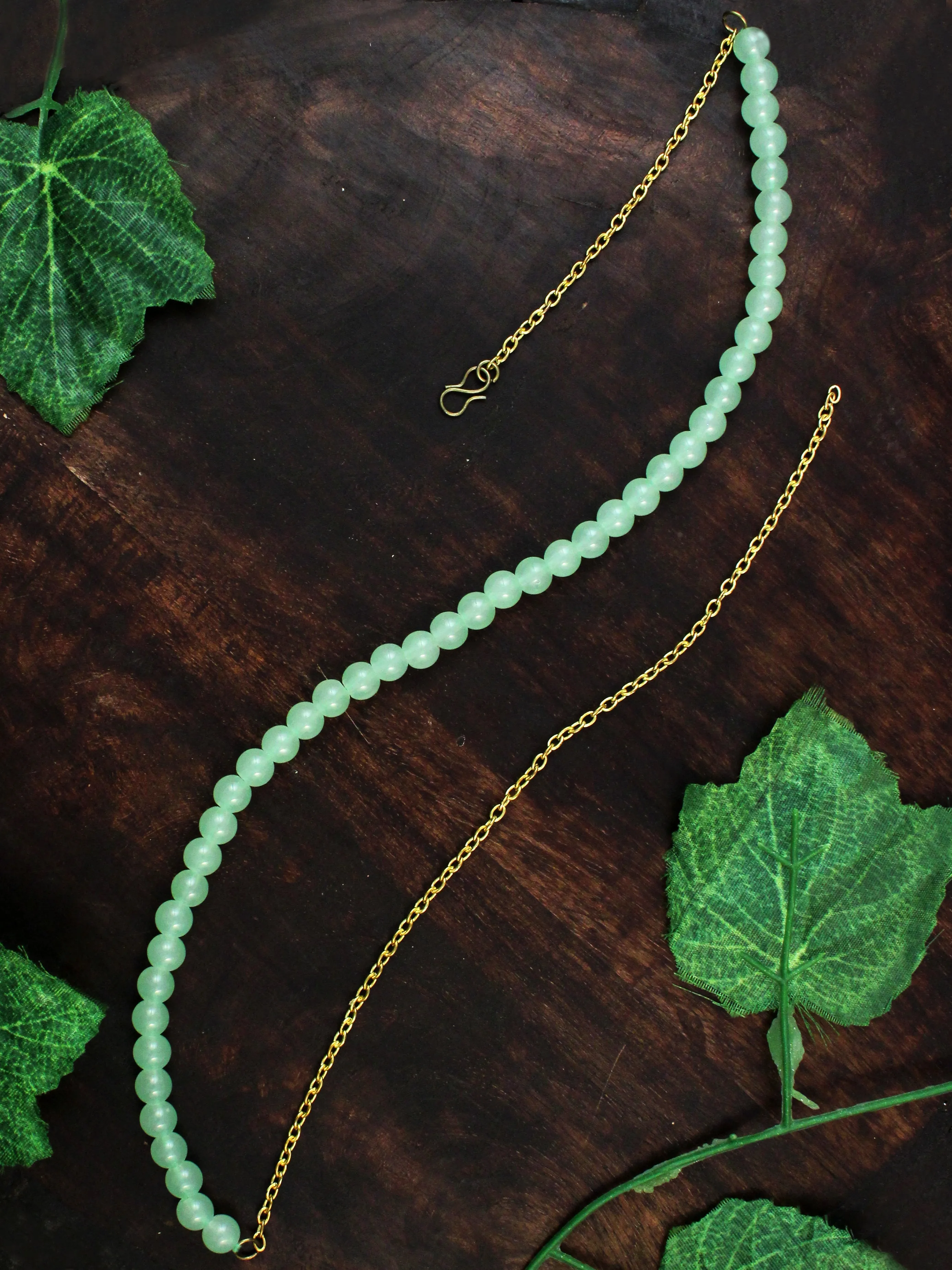 Elegant Light Green Beads Hairband for Women