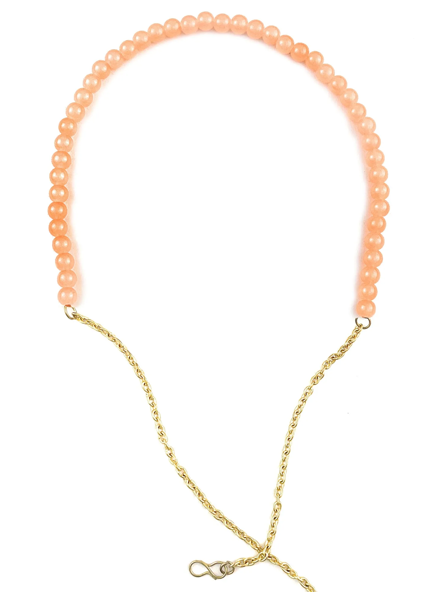 Elegant Peach Beads Hairband for Women