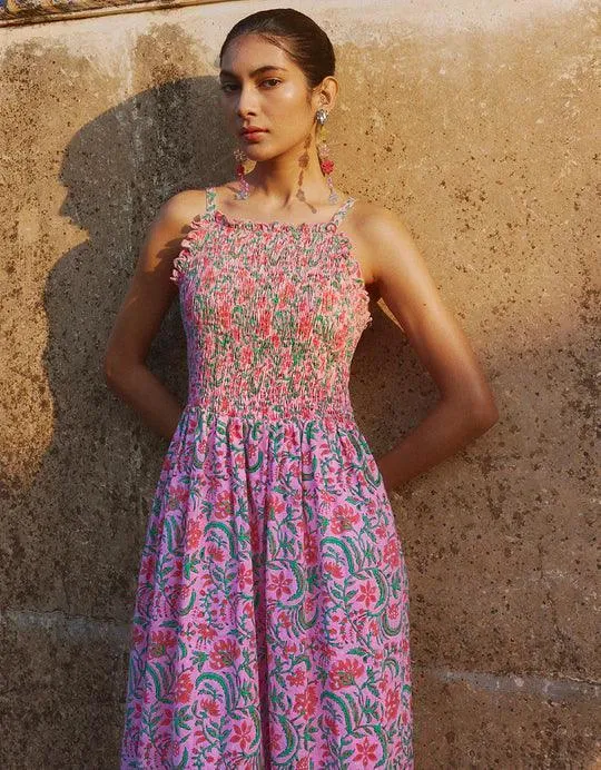 Elsie Dress in Pink Jungle Print