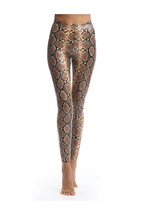 Faux Leather Animal Print Leggings