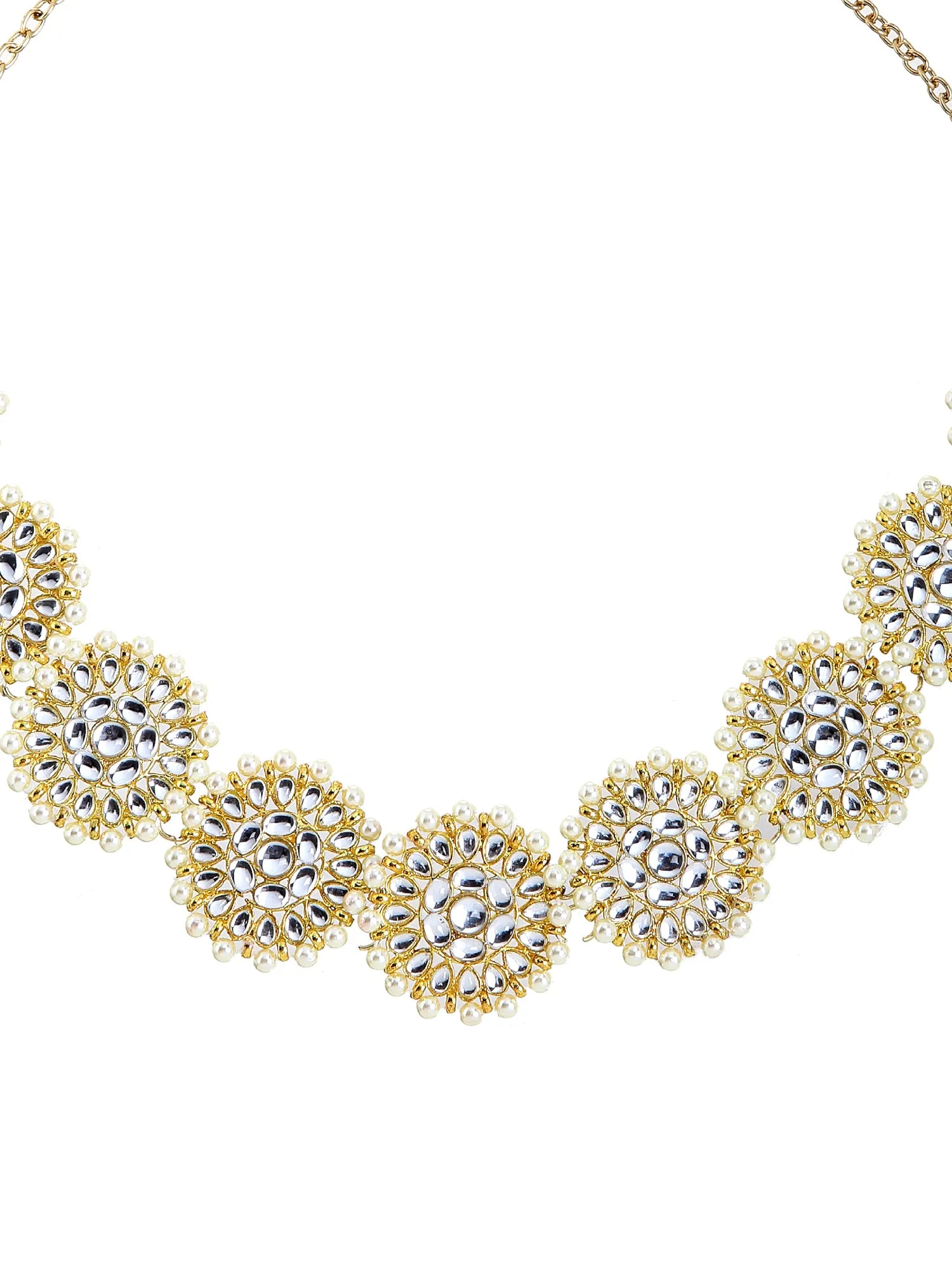 Floral Shape Kundan Studded Hairband