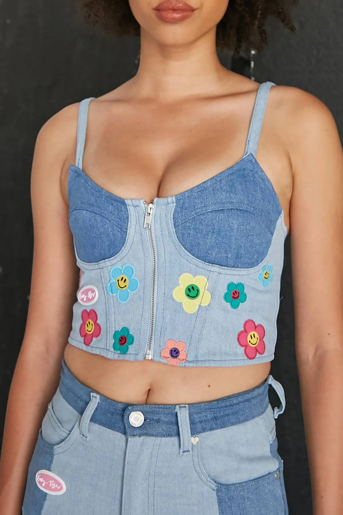 Flower Power Denim Bralette