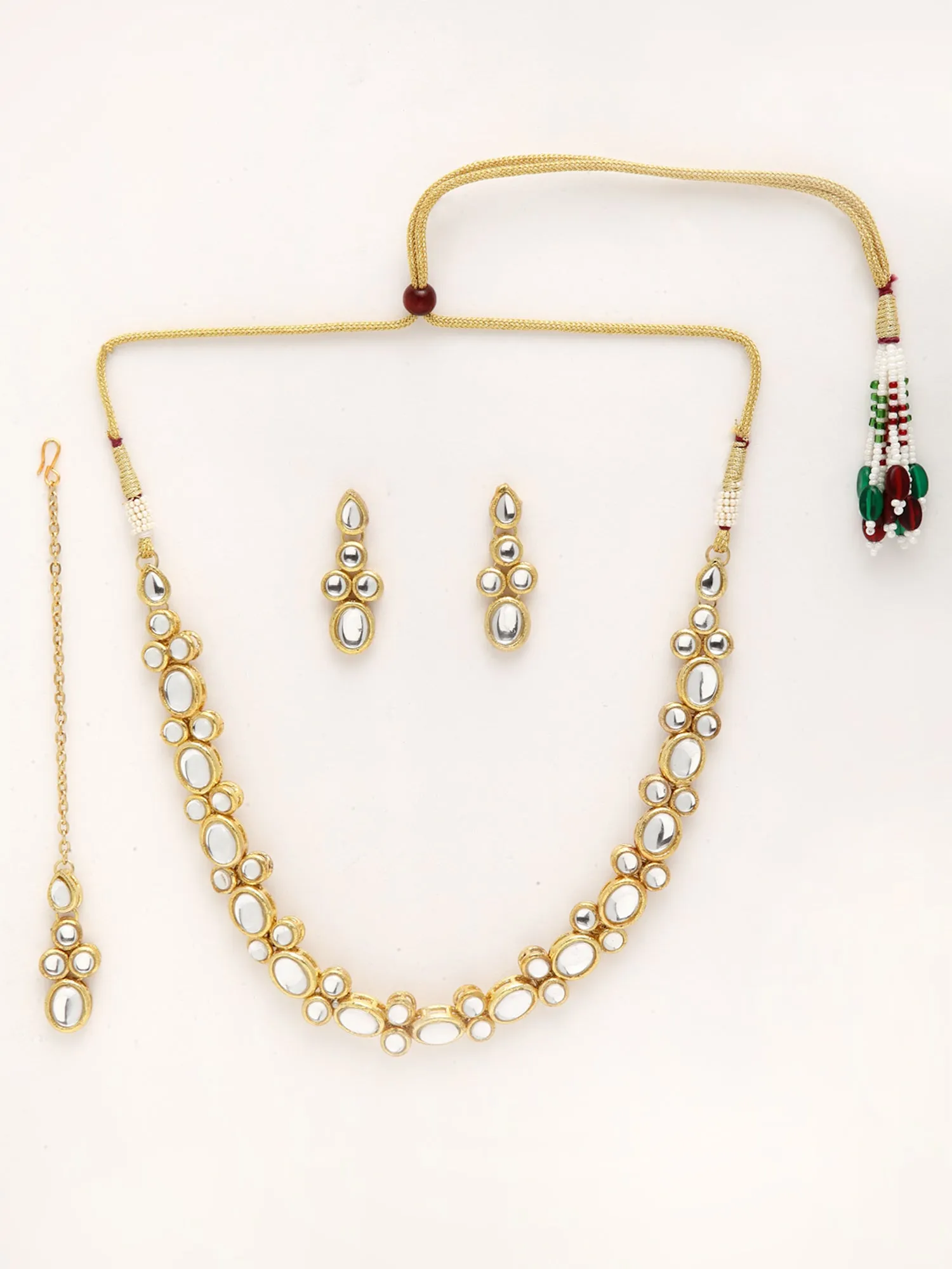 Gold-Plated Handcrafted Kundan Choker Necklace Set