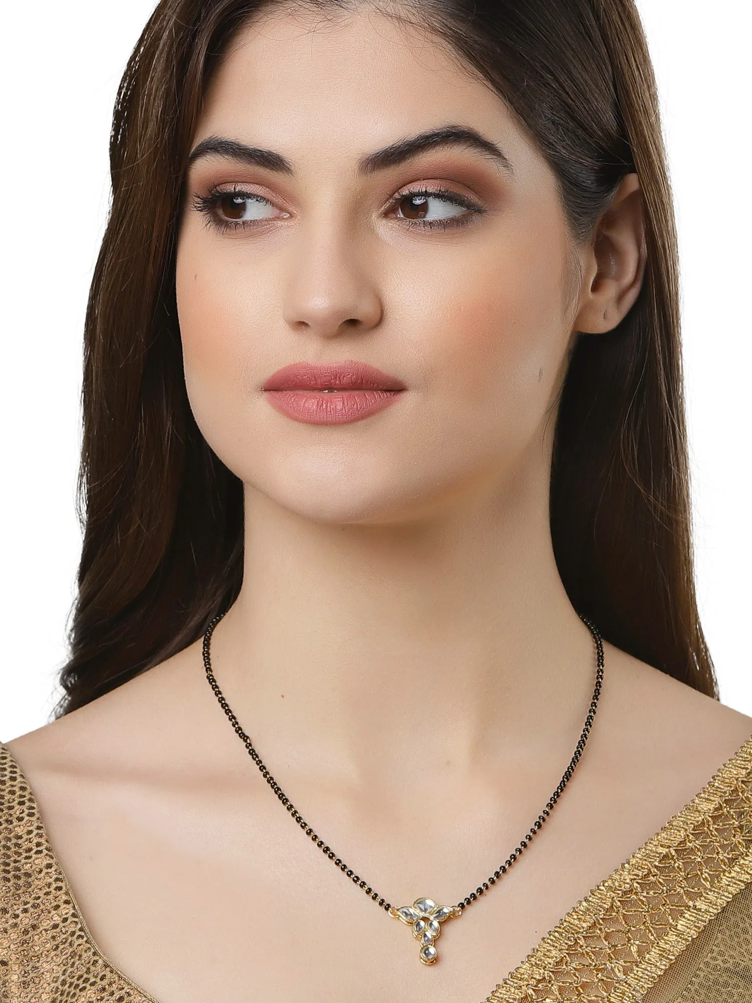 Gold Plated Tanmaniya Kundan Studded Mangalsutra