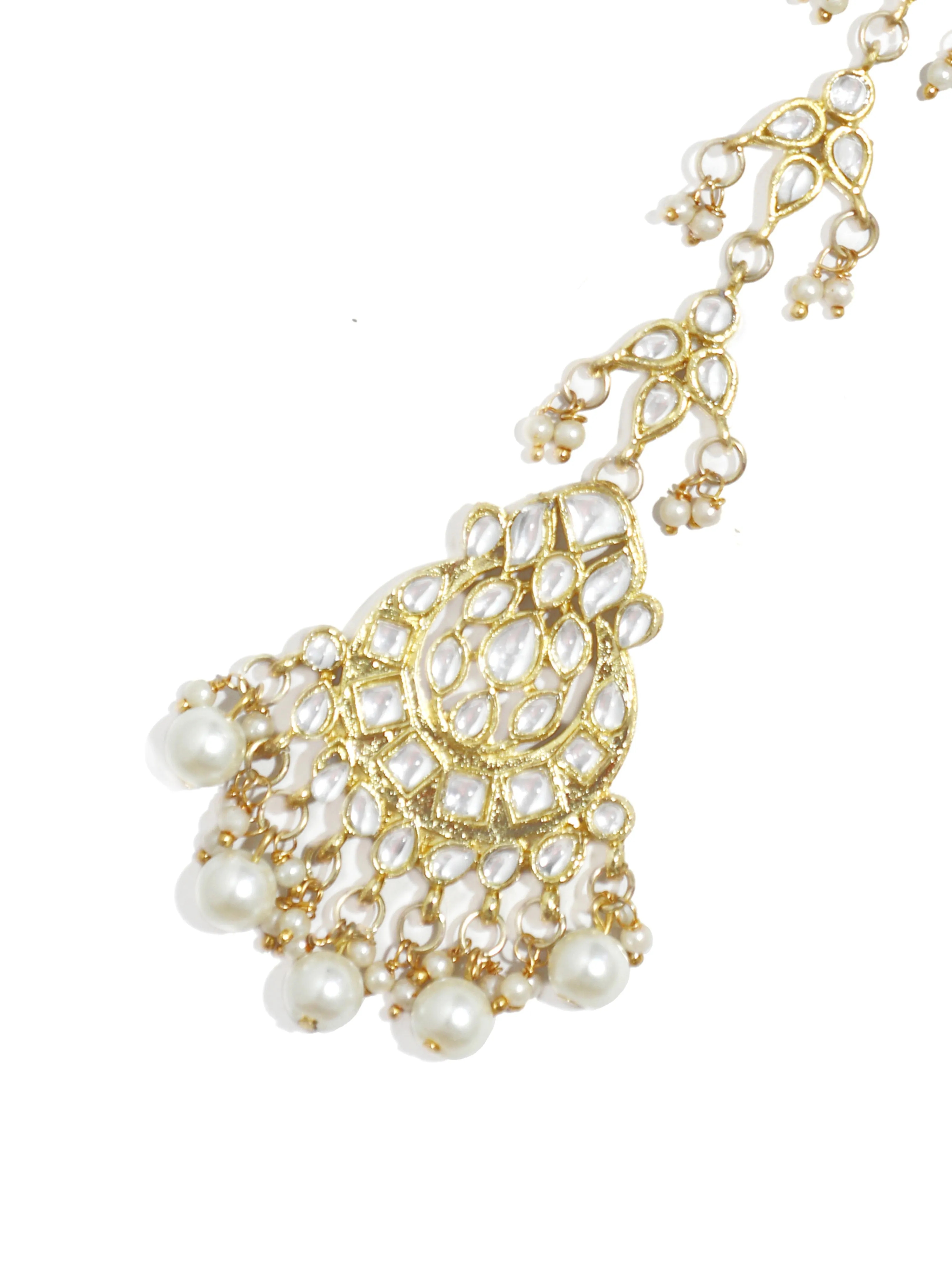 Gold-Toned Kundan Studded Traditional Maangtikka