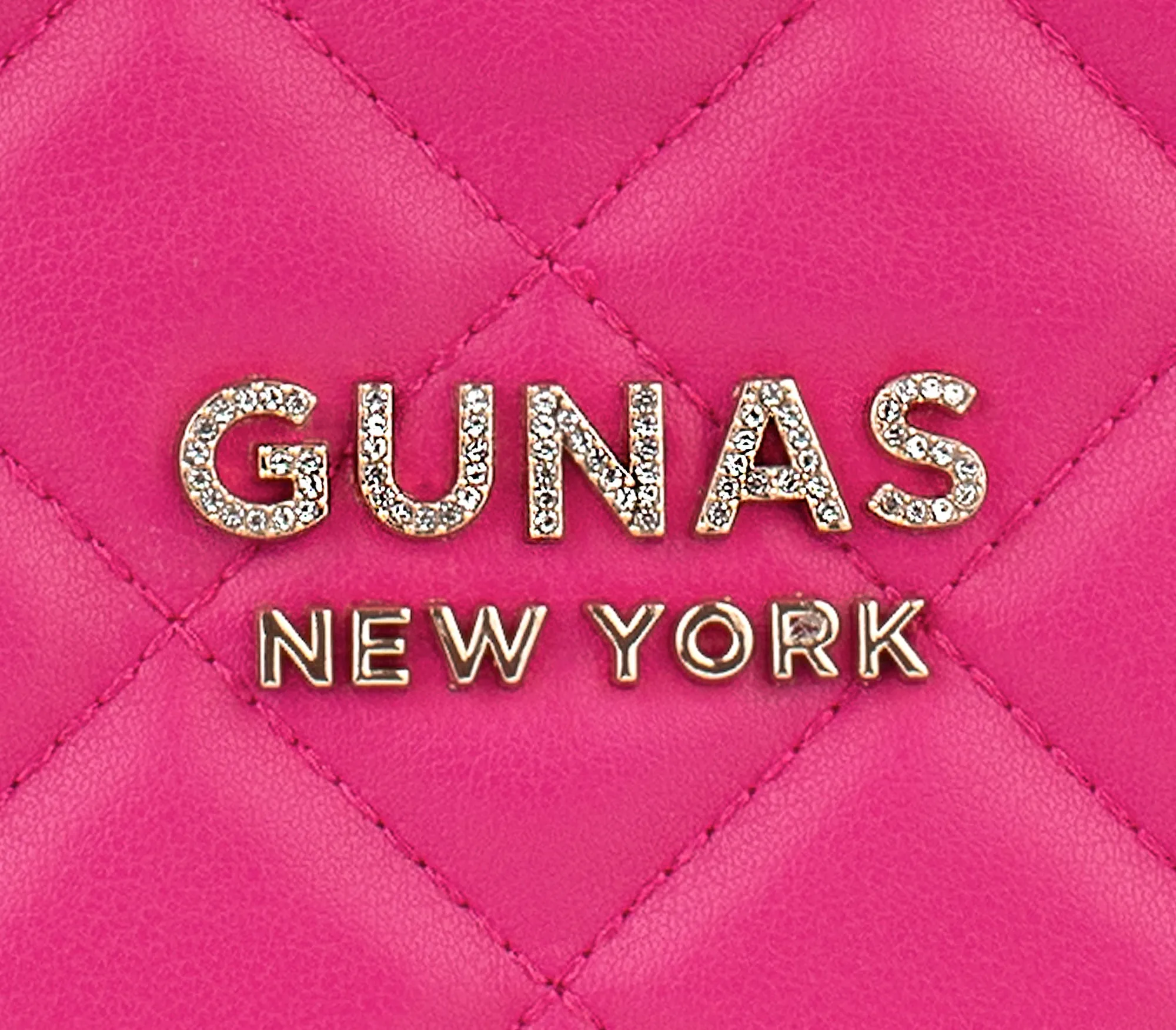 Gunas New York Koi Pink Quilted Vegan Leather Shoulder Bag Purse