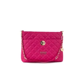 Gunas New York Koi Pink Quilted Vegan Leather Shoulder Bag Purse