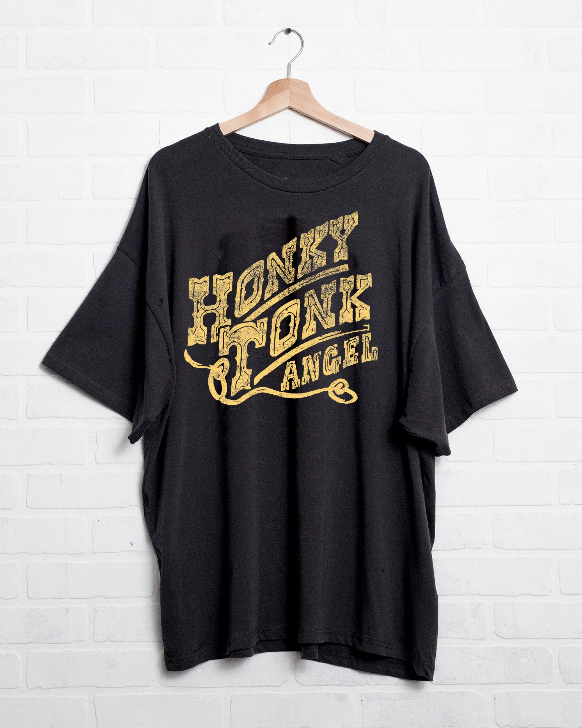 Honky Tonk Angel Black One Size Tee