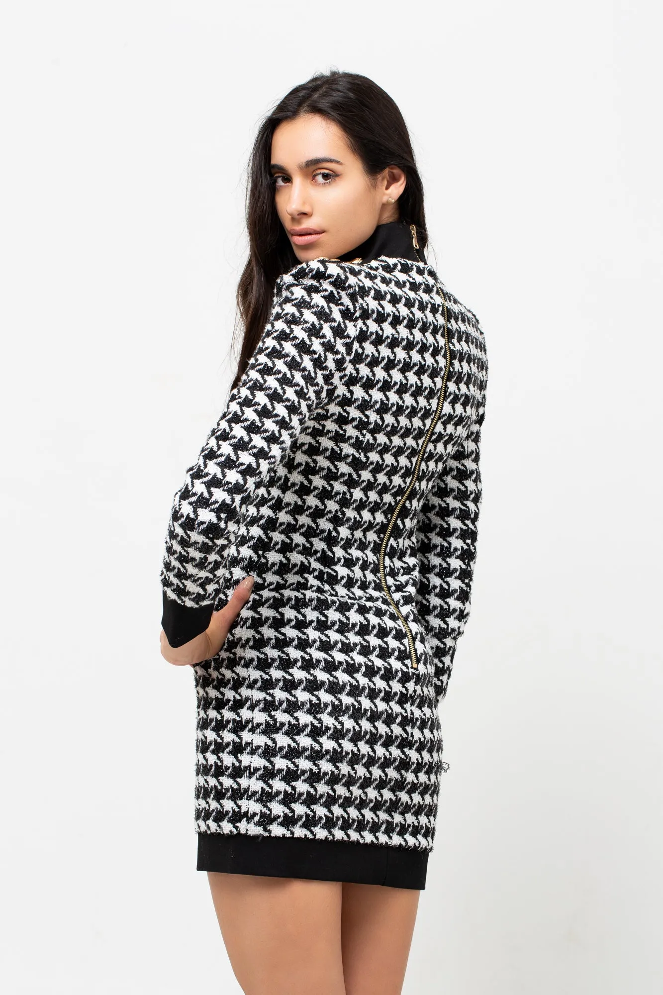 HOUNDSTOOTH BODYCON DRESS