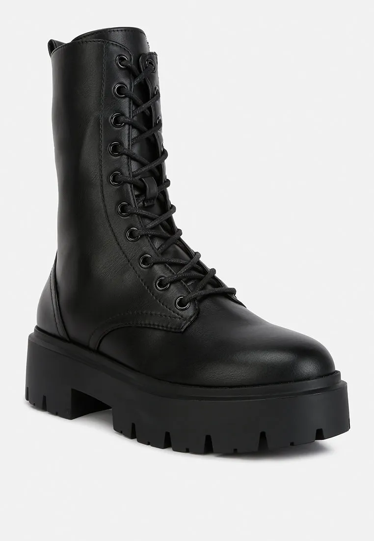 Jaimi Ankle Length Combat Platform Boots