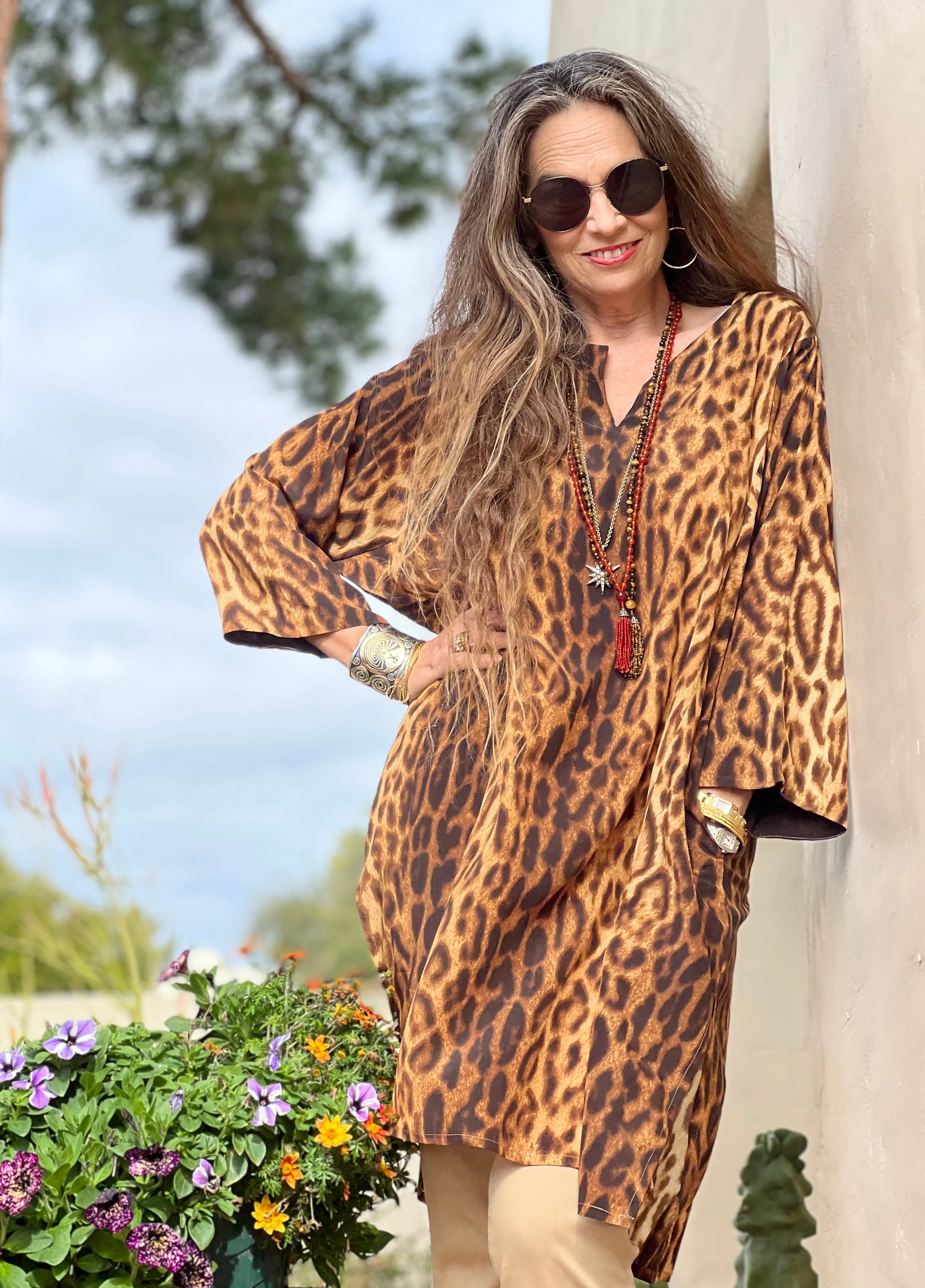 Jeanie Jaguar Italian Silk Tunic