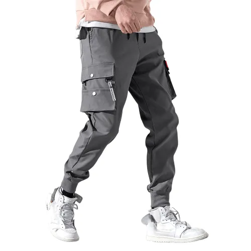 Jet Black Cargo Joggers