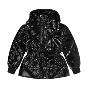 Juicy Couture High Shine Belted Puffa Jacket Junior